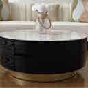 Ivy Bronx Jahnea Round Coffee Table with Storage, 2 Drawers & Reviews ...